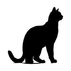 Black cat silhouette, Cute cartoon black cat