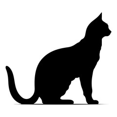 Black cat silhouette, Cute cartoon black cat