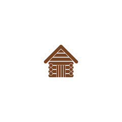 Log cabin icon isolated on transparent background