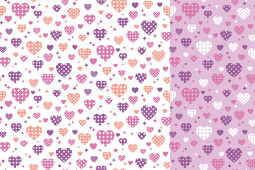 pattern swatch, CS6, Heart made of polka dots and stars.(Three-colors)