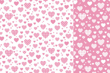 pattern swatch, CS6, Heart made of polka dots and stars.(one-color)