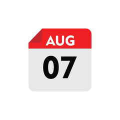 Fototapeta premium 07 august icon with white background