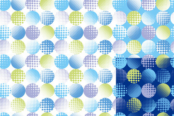Pattern swatch, CS6, Polka dots made of polka dots. (Gradation, Regular)(Two types are included: one with a white ground color and one without a ground color) - obrazy, fototapety, plakaty