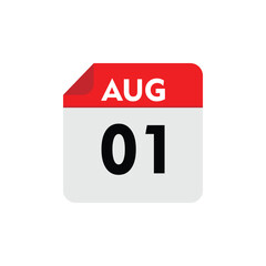 Fototapeta premium 01 august icon with white background