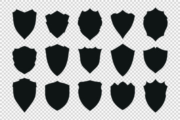 Simple Black Shields Vector Set