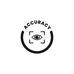 accuracy icon vector or accuracy label vector isolated in flat style. Best accuracy icon for apps, websites, or accuracy design element.