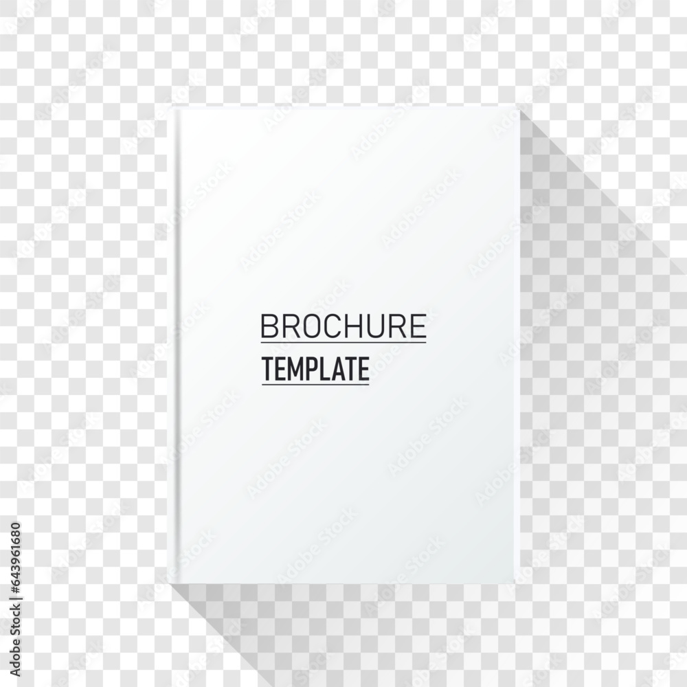 Aufkleber white brochure template with place for header and shadow on transparent background.
