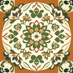 Seamless pattern with mandalas. Vintage decorative elements.