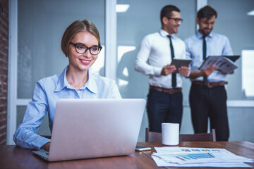 Obraz premium Business people working