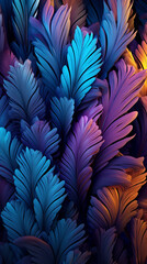 Abstract Blue Feather Wallart Mockup, Generative AI