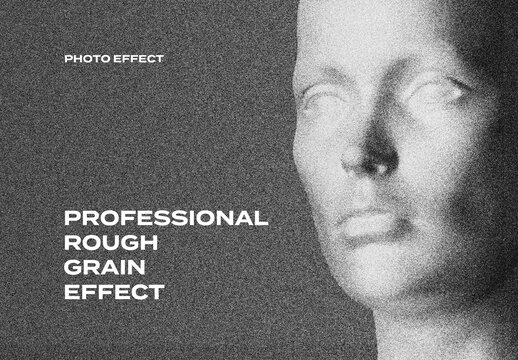 Rough Grain Risograph Photo Effect Mockup Template Paper Texture Overlay Print