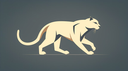 Fototapeta premium Panther silhouette for logo, flat design, generative AI.
