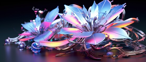 Crystal ethereal flowers