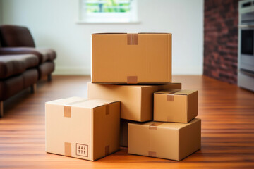 Preparing for a Move: Assorted Cardboard Boxes