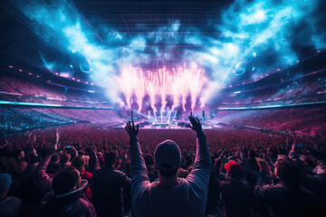 Stadium Pulsating with Excitement During Super Bowl Halftime Show