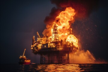 an explosion at an oil well