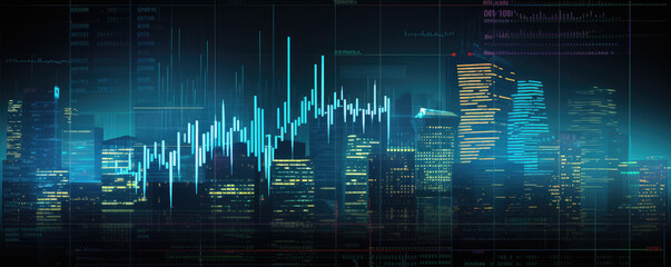 Abstract Stock market forex finance business trading graph infographic futuristic banner background finance investing background with charts data and graphs