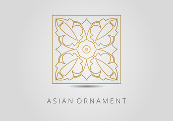 Vintage ornate linear ornament in Kazakh traditional style. Asian floral designs. Abstract Asian elements of the national pattern of the ancient nomads of the Kyrgyz, Mongols, Kazakhs, Tatars.