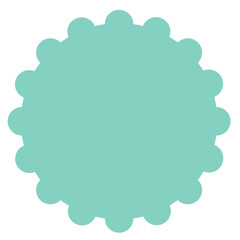 Postage stamp round shape flat illustration