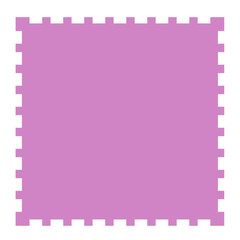 Postage stamp square shape flat illustration