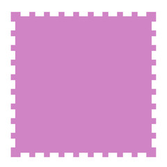 Postage stamp square shape flat illustration