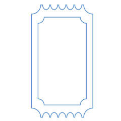 Ticket shape outline illustration