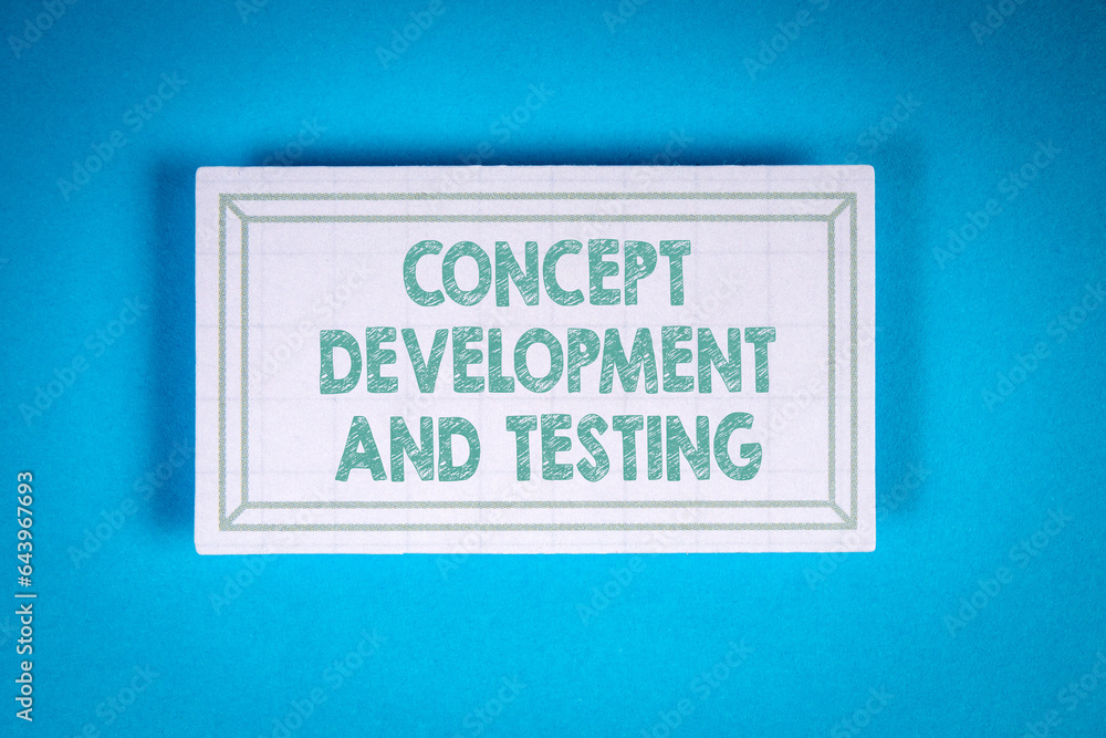 Canvas Prints concept development and testing. cardboard sticker on a blue background