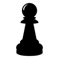 Pawn chess piece silhouette. Vector illustration