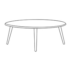 Coffee table outline illustration