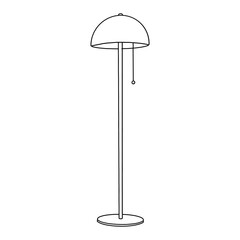 Floor lamp outline illustration