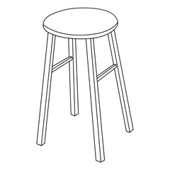 Stool outline illustration