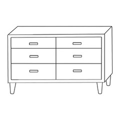 Drawer dresser outline illustration