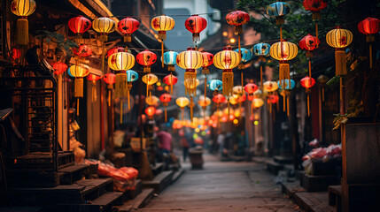 Paper lanterns on the streets