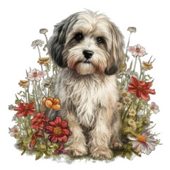 Havanese Puppy in Outdoor Play, Happy Dog in Park, Energetic Pet