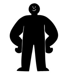 Simple character akimbo pose flat illustration