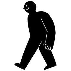 Simple character walking flat illustration