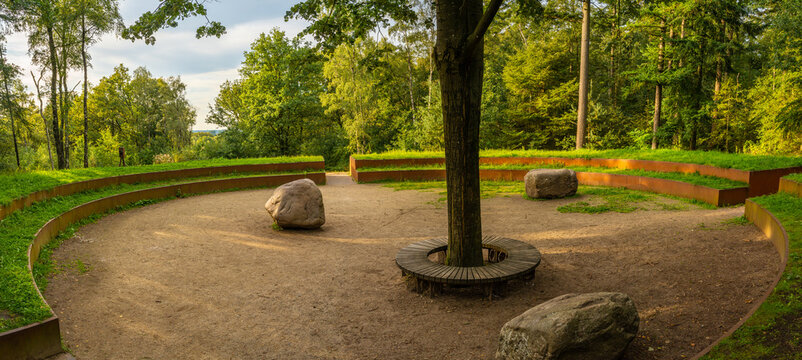 The geographic center of The Netherlands in the forest nearby the village of Lunteren, Province of Gelderland