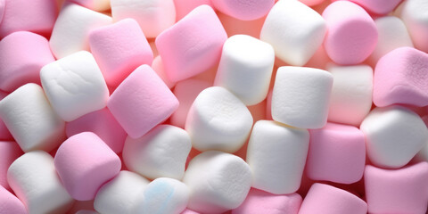 Background made of a lot of white and generic marshmallows - Powered by Adobe