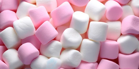 Fotobehang Background made of a lot of white and generic marshmallows © red_orange_stock