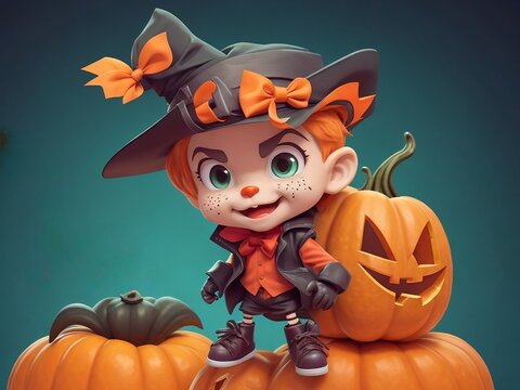 Happy Halloween, Halloween Cute Boy Scary Background 