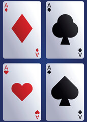 set of vector illustrations of cards for playing in the casino