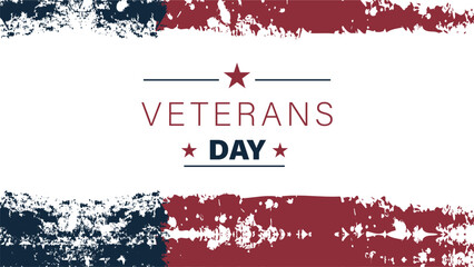 Flag background design for Veterans Day celebration in grunge style