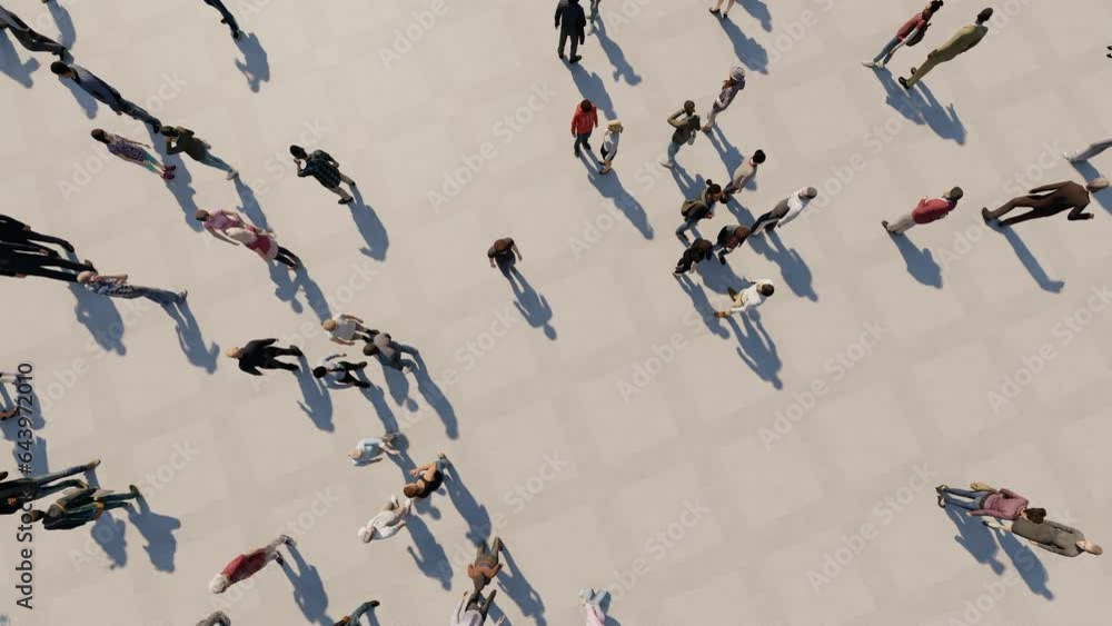 Wall mural aerial view of a crowd, 3d rendering - Wall murals
