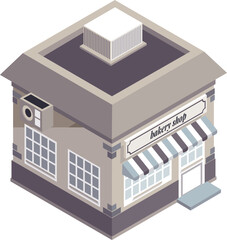 Isometric Store Bakery Shop