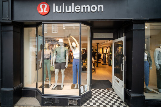 GUILDFORD, SURREY, UNITED KINGDOM:  Lululemon shop on Guildford High Street- Canadian athletic clothes shop