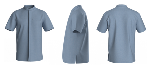 Man Shirt Short Sleeve. Isolated Button-down shirt. T-Shirt