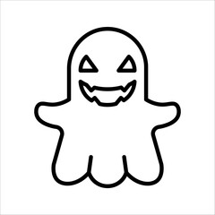 Scary ghosts icon, Halloween character icon button, vector, sign, symbol, vector illustration on white background