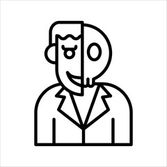 Zombie icon in line style. For your design, vector illustration on white background