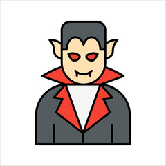 Dracula vampire line icon, bat and halloween, creature sign, vector illustration on white background