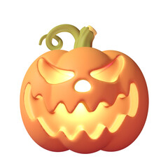 Creepy Halloween Carved Pumpkin 3D Icon